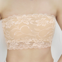 Women Sexy Stretchy Anti Exposed Strapless Lace Wrapped Chest Bra Pullover Tube Tops