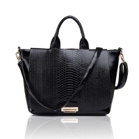 Women Snake Skin Stria Handbag Messenger Pu Leather Shoulder Bag