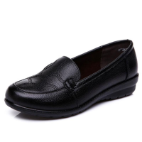Women Soft Flats Shoes Black Slip On Round Toe Casual Outdoor Loafer