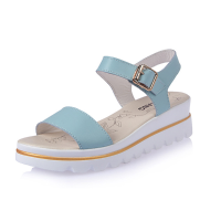 Women Summer Wedge Sandals Soft Comfortable Breathable Leather Beach Sandal Shoes