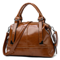 Women Wild Oil Wax Boston Handbag Shoulder Bag Crossbody Bag