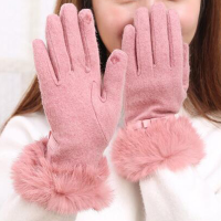 Women Winter Touch Screen Solid Texting Gloves