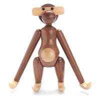 Wood Monkey Action Figure Denmark Design Animals Doll Teak Monkey Doll