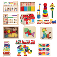 Wooden Block Puzzle Educational Toy Kids Music Math Study With Joy Gift
