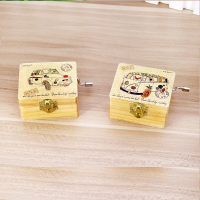Wooden Cranked Vintage Postbox Bus Music Box Birthday Gift