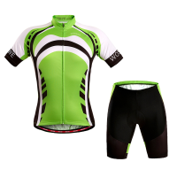Wosawe Short Sleeve Cycling Suit Sports Suit Sportswear With 4d Gel Pad Unisex Green