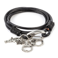 Woven Men Cool Leather Bracelet Handcuffs Shape Police Cop Love Gift