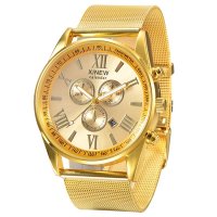 Xinew 2322 Fashion Men Quartz Watch Casual Stainless Strap Wrist Watch
