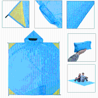 Xmund XD PA1 3 In 1 Portable Camping Picnic Mat Outdoor Hiking Poncho Raincoat Sun Shelter