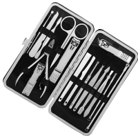 Y.F.M® 16 Pcs Manicure Pedicure Tools Travel Kit Nail Pusher Nipper Cutter Scissors Ears Picker File