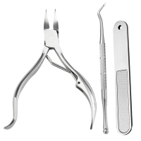 Y.F.M® 3 In 1 Ingrown Toenails Nipper Clipper File Lifter Cutter Kit Stainless Steel Paronychia Care