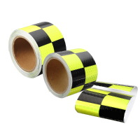 Yellow And Black Plaid Reflective Safety Warning Tape Sticker 5x30cm/5x300cm/5x500cm