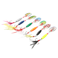 Zanlure 6pcs 9cm Spoon Metal Fishing Lures Spinner Baits Crankbaits Hooks Baits Tackle Tools