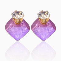 Zircon Crystal Ear Stud Diamond Smooth Earrings