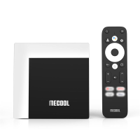 MECOOL KM7 PLUS 2+16G ATV gecertificeerde TV Box Quad Core S905Y4 Android 11.0 Mediaspeler Dual Band WiFi+BT5.0 Onderste