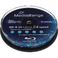 MediaRange BD R 25 GB blu ray media 6x, 10 stuks