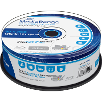 MediaRange BD R 25 GB blu ray media 6x, 25 stuks, bedrukbaar