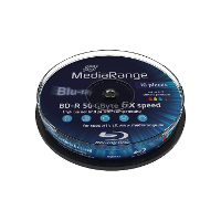 MediaRange BD R 50 GB blu ray media 6x, 10 stuks, bedrukbaar
