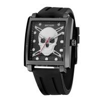 Megir 1075 Luminous Skeleton Pattern Casual Men Quartz Wrist Watch For Halloween Gifts
