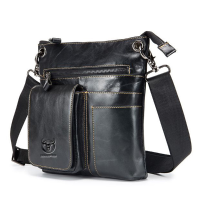 Men Bullcaptain Multifunctional Genuine Leather Casual Shoul