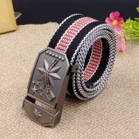 Men Canvas Alloy Buckle Belt Casual Durable Tactical Buckle Jeans Waistband