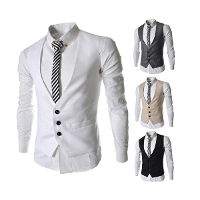 Men Fashion Dress Vest For Suit Or Tuxedo Top 3 Buttons Vests