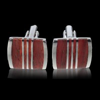 Men Male Silver Rosewood Rectangle Pattern Cufflinks Wedding Gift Suit Shirt Accessories