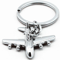 Men Mini Plane Model Zinc Alloy Aircraft Key Chain Jewelry Gift