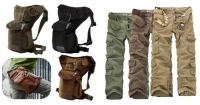 Men Outdoor Canvas Drop Waist Leg Bags Waist Pack Bag Running Belt Bicycle And Motorcycle