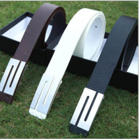 Men's Fashion Faux Leather Premium S Shape Metal Buckle Belt