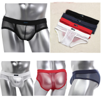 Men's Gauze Sheer Sexy See Through Briefs Soft Underwear