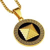 Men's Zinc Alloy Pyramid Pendant Chain Hip Hop Necklace Fashion Jewelry