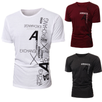 Men Summer O Neck English Letters Printing Short Sleeve T Shirt