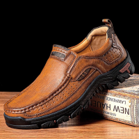 Heren antislip Soft Slip on ademende, casual zakelijke leren schoenen