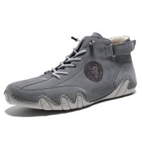 Menico Heren Comfy Ronde Neus Octopus Sole Soft Hook Loop Enkellaarsjes
