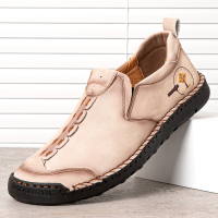 Menico Heren Handstiksels Antislip Soft Zool Casual Leren Schoenen