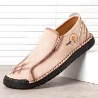 Menico Heren Handstiksels Antislip Soft Zool Casual Leren Schoenen