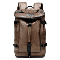 Menico heren kunstleer casual rugzak multifunctionele grote capaciteit reisschouder crossbody tas