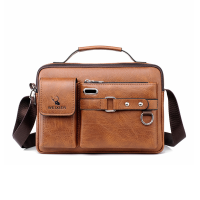 Menico Heren Kunstleer Casual Zakelijke Aktetas met grote capaciteit Waterdichte slijtvaste Crossbody schoudertas