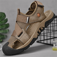 Menico heren lederen mesh ademend Plus maat outdoor strandsandalen
