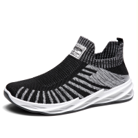 Heren lichtgewicht ademende gebreide antislip hardloopschoenen