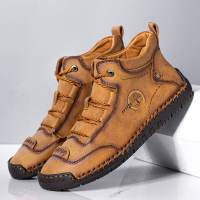 Menico Heren Microfiber Ademend Soft Bodem Handstiksels Antislip Veterschoenen Warme Soklaarzen
