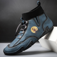 Menico Heren Microfiber Ademend Soft Bodem Non Slip Lace Up Warm Sok Laarzen Casual Schoenen