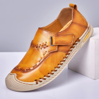 Heren Microfiber Handgenaaide Haak Loop Non Slip Outdoor Casual Flats