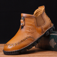 Menico Heren Microfiber Lederen Handstiksels Ademend Soft Zool Instappers Casual Schoenen