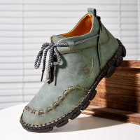 Menico Heren Microfiber Soft Handgestikte Duurzame Veterschoenen Plus Maat Casual Laarzen