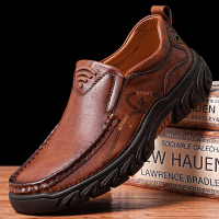 Heren Non slip Soft Slip on casual zakelijke leren schoenen