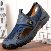 Menico Heren Retro Soft Zolen Antislip Outdoor Schoenen Closed Toes Handgemaakte Sandalen