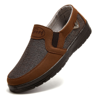 Menico Heren Soft Zool Lichtgewicht instappers Ademende stof Zakelijke casual platte loafers