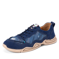 Menico Heren Suède PU leer Handgenaaid Ademend Casual Soft Sole Lace Up Flats